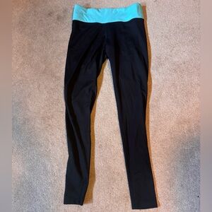 PINK Victoria's Secret Black and Aqua Leggings
